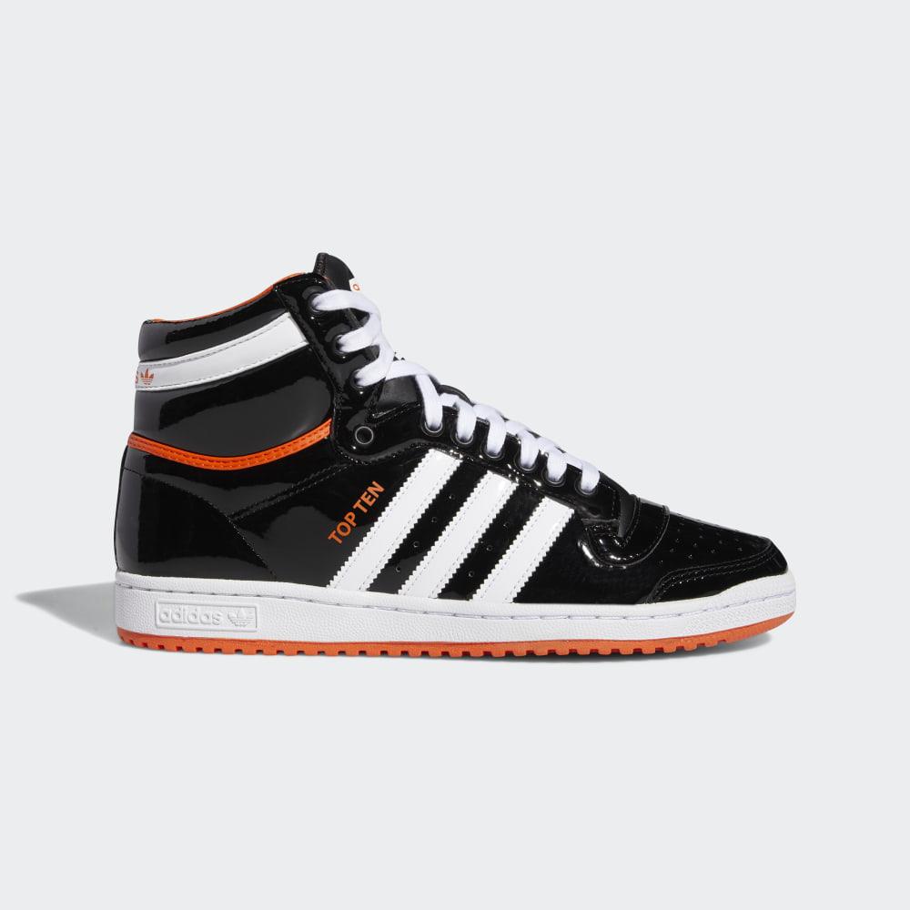 Adidas Men's Top Ten Hi Originals Shoes Black/White/Orange Ireland FV2449